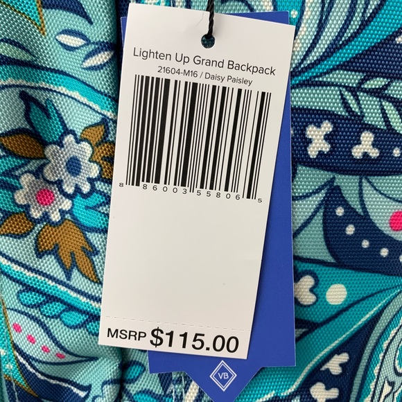 Vera Bradley Lighten Up Grand Backpack Daisy Paisley - Picture 9 of 10